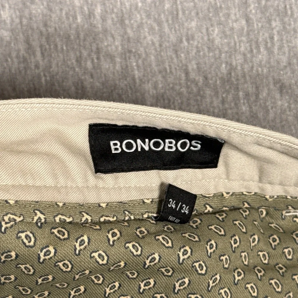 Bonobos Chino Pants Mens 34x34 Beige Tailored Fit Flat Front Cotton Stretch Golf